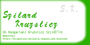 szilard kruzslicz business card